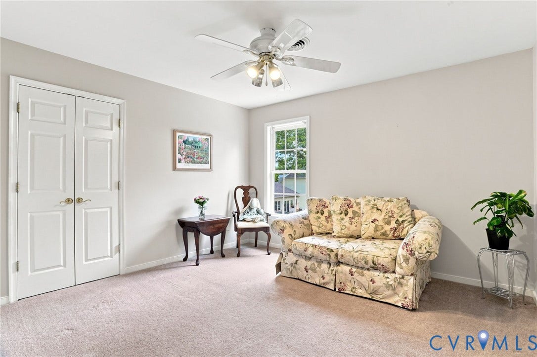 5712 Stephens Point Court, Stephens Point, Chester, VA 23831 Spacious third bedroom features neutral finishes, ample closet space, and natural light.