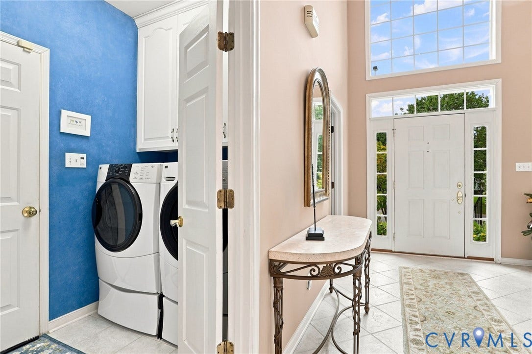 5712 Stephens Point Court, Stephens Point, Chester, VA 23831 Two-story foyer features abundant natural light with a conveniently located first-floor laundry room off the garage.