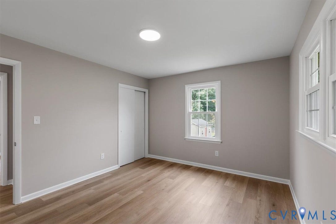 3308 Sylvania Road, Chesterfield, VA 23831 Neutral wall color, wood-finish flooring, white trim, sliding closet doors, and recessed lighting