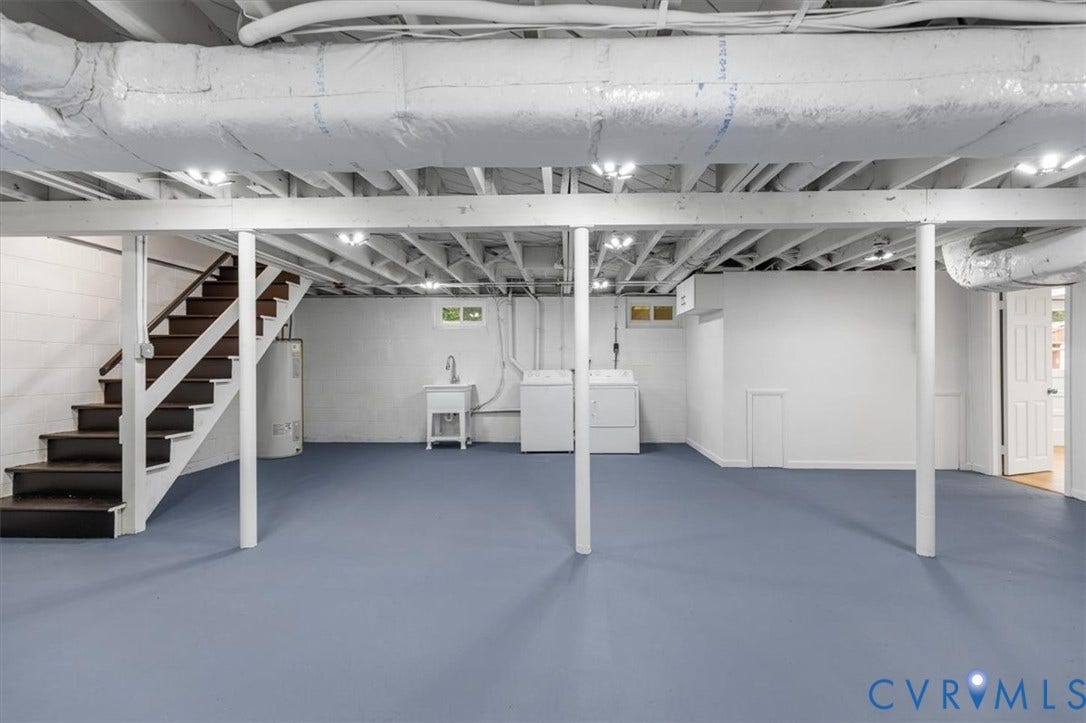 3308 Sylvania Road, Chesterfield, VA 23831 Spacious utility area with a painted concrete floor and exposed joists
