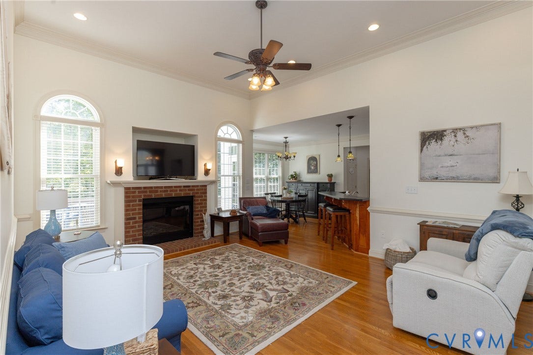 Great Room with wonderful flow.  Hardwood Floors throughout home
