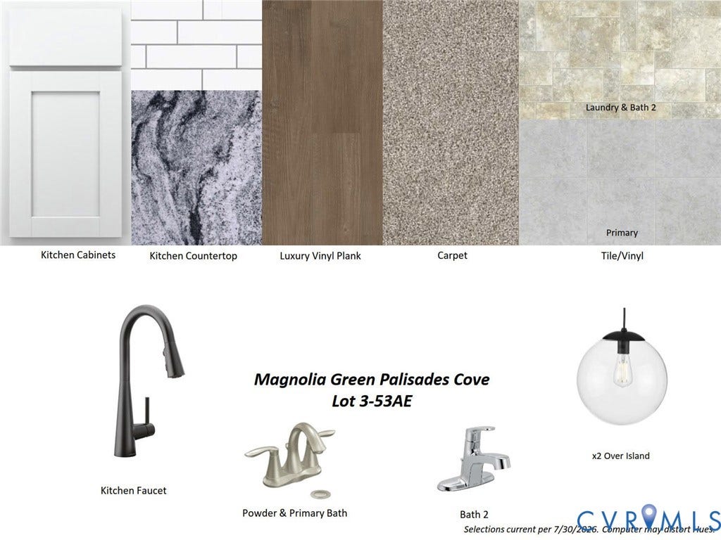 Collage shows design finishes in the home.
