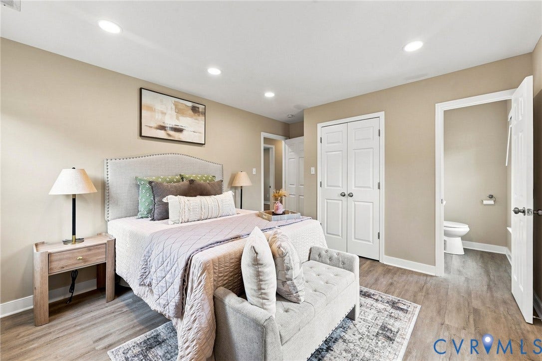 3221 Clintwood Road, Midlothian, VA 23112 Recessed lighting illuminates the room with wood-finish flooring