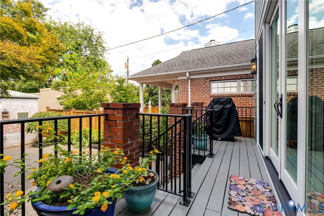 Rear porch off the family room/den.