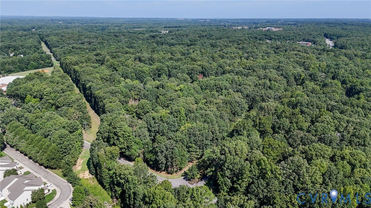 2709 Sutters Mill Court, Midlothian, VA 23112 Expansive wooded acreage featuring mature trees and a paved access road
