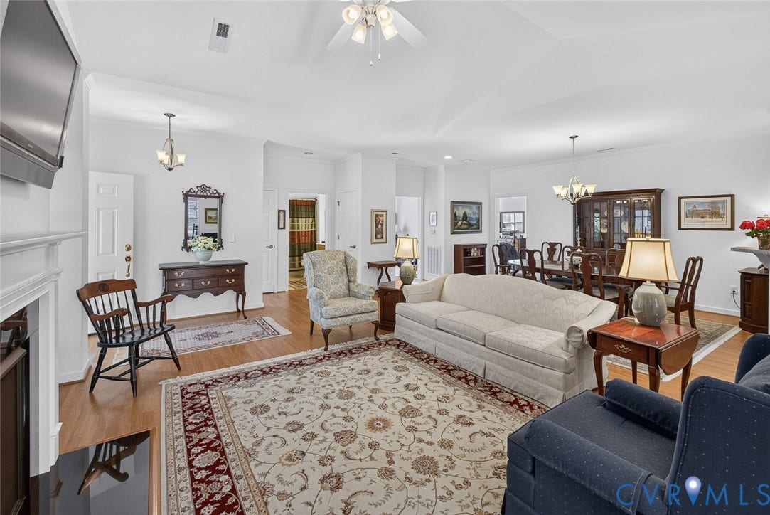 11116 Lantern Way, North Chesterfield, VA 23236 Hardwood-style flooring throughout, recessed lighting, and a chandelier in the dining area