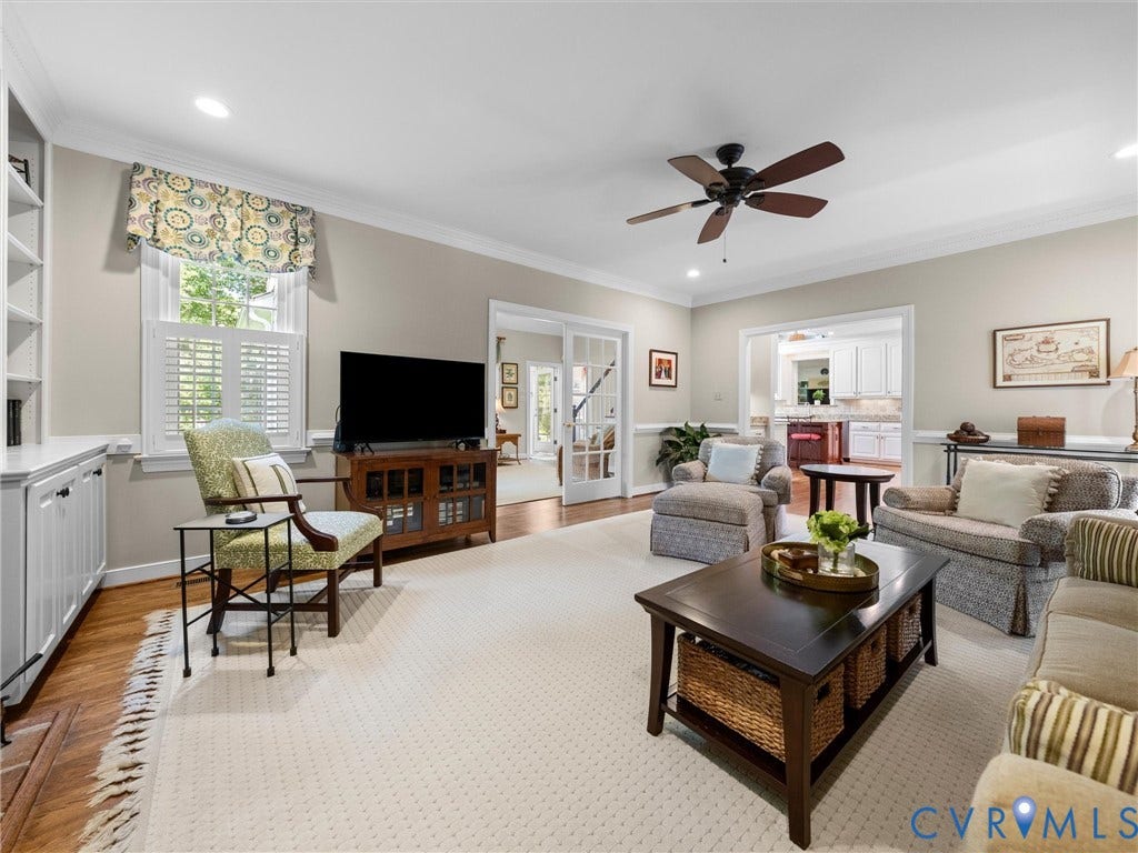 4007 College Valley Court, Henrico, VA 23233 Hardwoods; Ceiling fan; Open to Sunroom