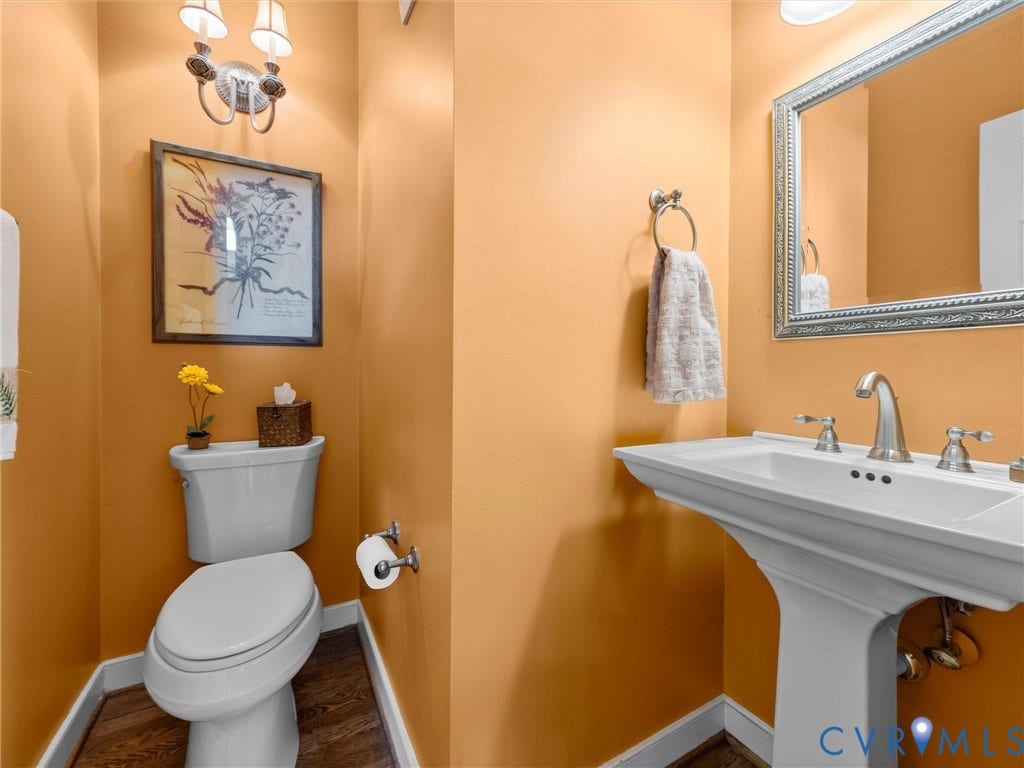 4007 College Valley Court, Henrico, VA 23233 Powder Room; Hardwood; Pedestal Sink