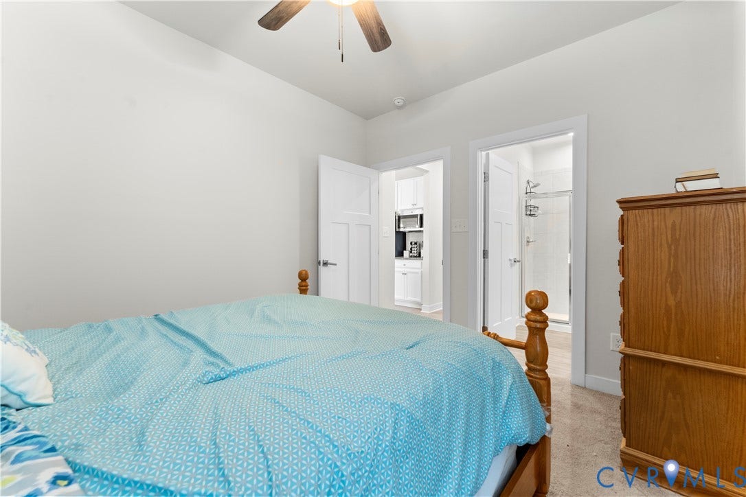 11707 Amara Drive, Chester / Highlands Golf Club, Chesterfield, VA 23838 Recessed lighting with a ceiling fan, white wall paint, and light-toned flooring
