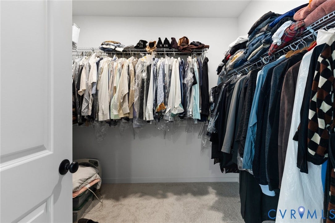 12906 Craftsbury Court, Midlothian, VA 23112 Walk-in closet featuring carpeted flooring, white walls, and wire shelving system