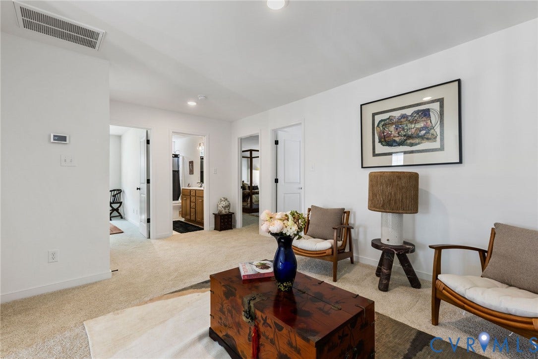 12906 Craftsbury Court, Midlothian, VA 23112 Plush carpeting and recessed lighting complement the white wall finishes