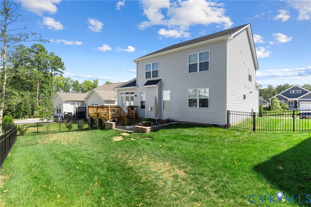 12906 Craftsbury Court, Midlothian, VA 23112 Expansive backyard featuring 12x12 wood deck, paver-patio and fully-fenced year.