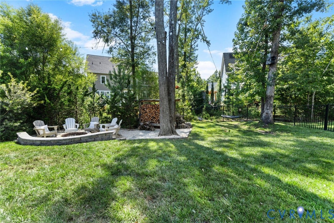 16206 Mitchells Mill Court, Midlothian, VA 23112 Private fire pit with wood stocked for the cooler months.