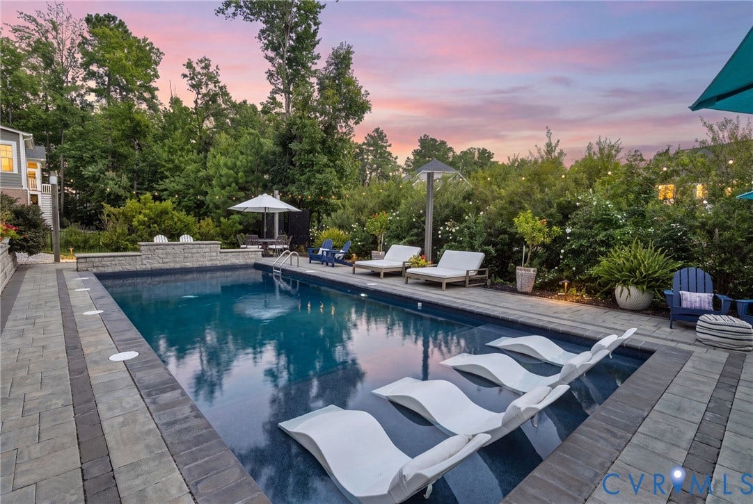 16206 Mitchells Mill Court, Midlothian, VA 23112 16'x40' inground pool with tanning ledge plus waterfall and 8' deep end.