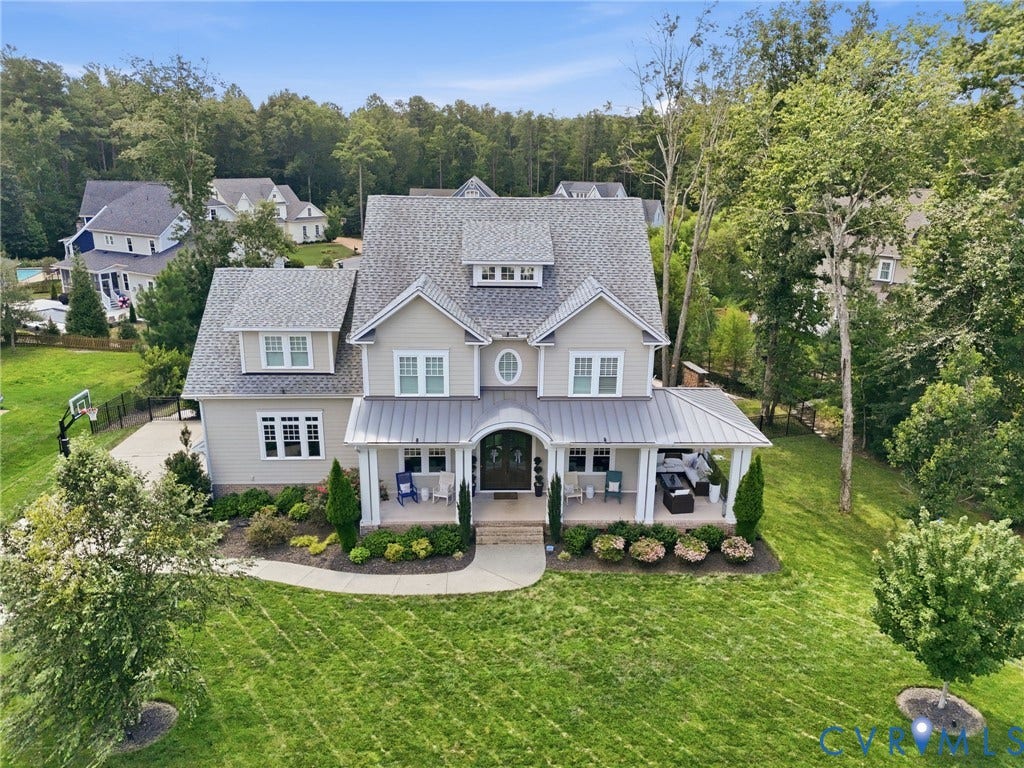 16206 Mitchells Mill Court, Midlothian, VA 23112 Striking roofline accented with standing metal seamed porch roof.