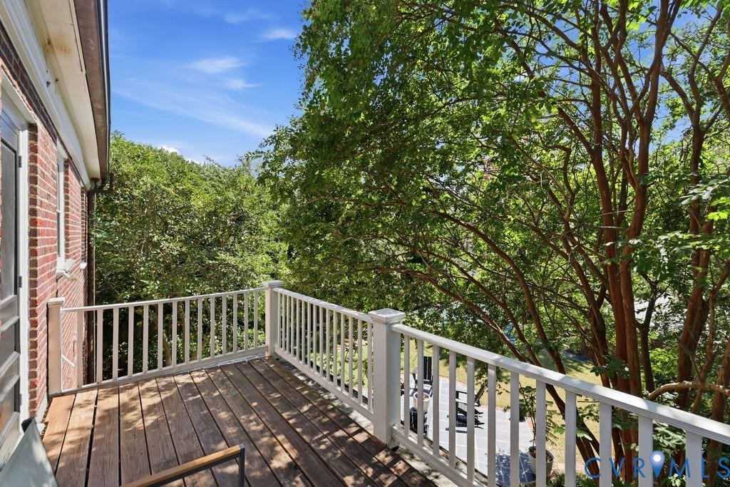 4117 W Franklin Street, Malvern Gardens, Richmond, VA 23221 Private balcony featuring wood decking and white railings