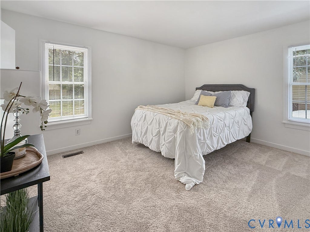 3203 Roland View Terrace, Chester, VA 23831 Plush carpeting, crisp white walls, and two multi-pane windows