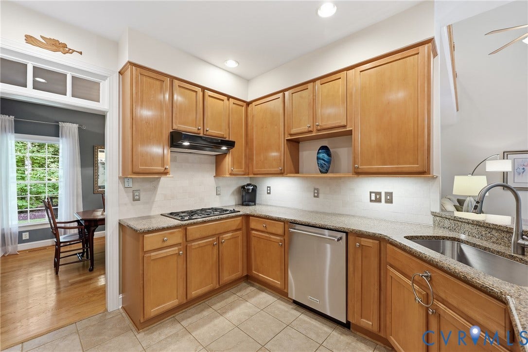 2431 Magnolia Ridge, Michael L Parrish, Maidens, VA 23102 With NEW backsplash (2026), gas range, recessed lighting, and easy clean up with a whole house vacuum system