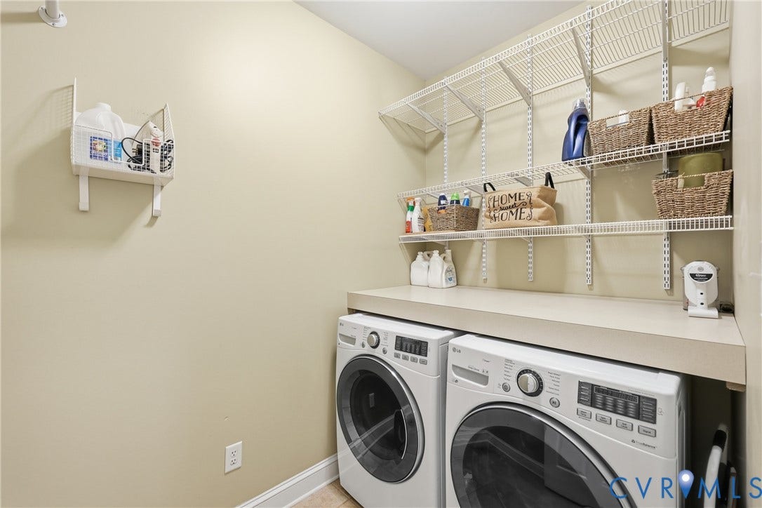 2431 Magnolia Ridge, Michael L Parrish, Maidens, VA 23102 Laundry room conveniently located on main level off of the mud room and garage entrance