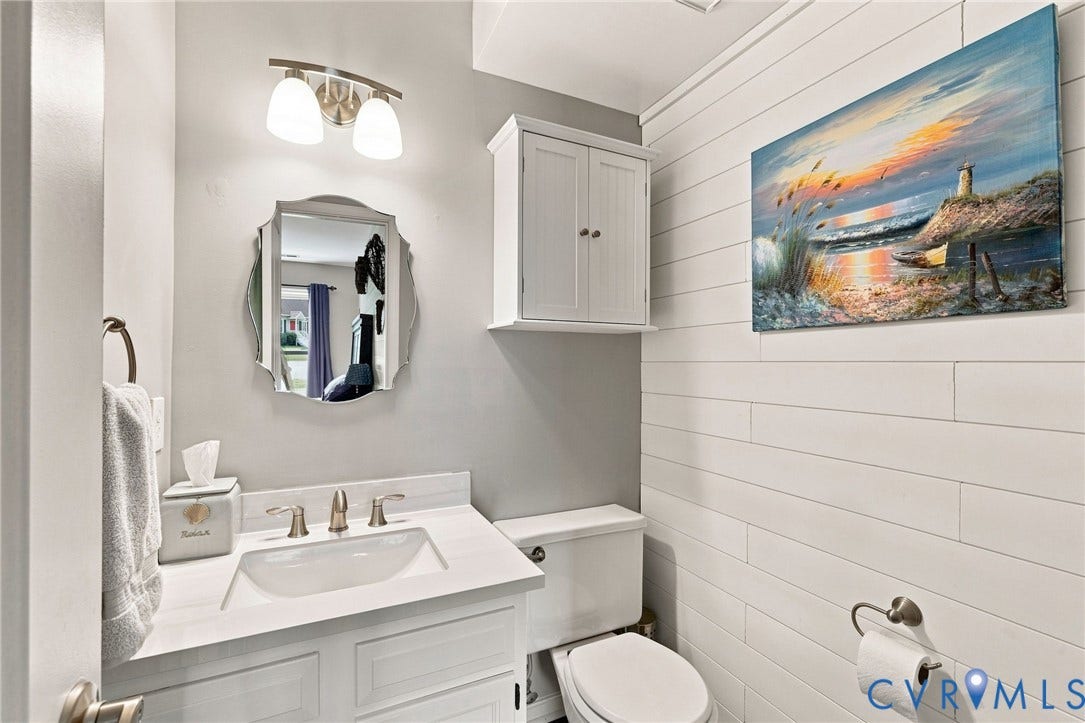 10138 Alberta Circle, Chesterfield, VA 23832 Vanity with a rectangular sink, countertop, and brushed nickel faucet