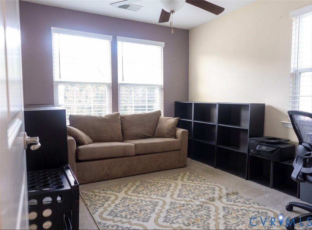 11617 Vicars Ridge Lane, Glen Allen, VA 23059 Vaulted ceiling with a ceiling fan
