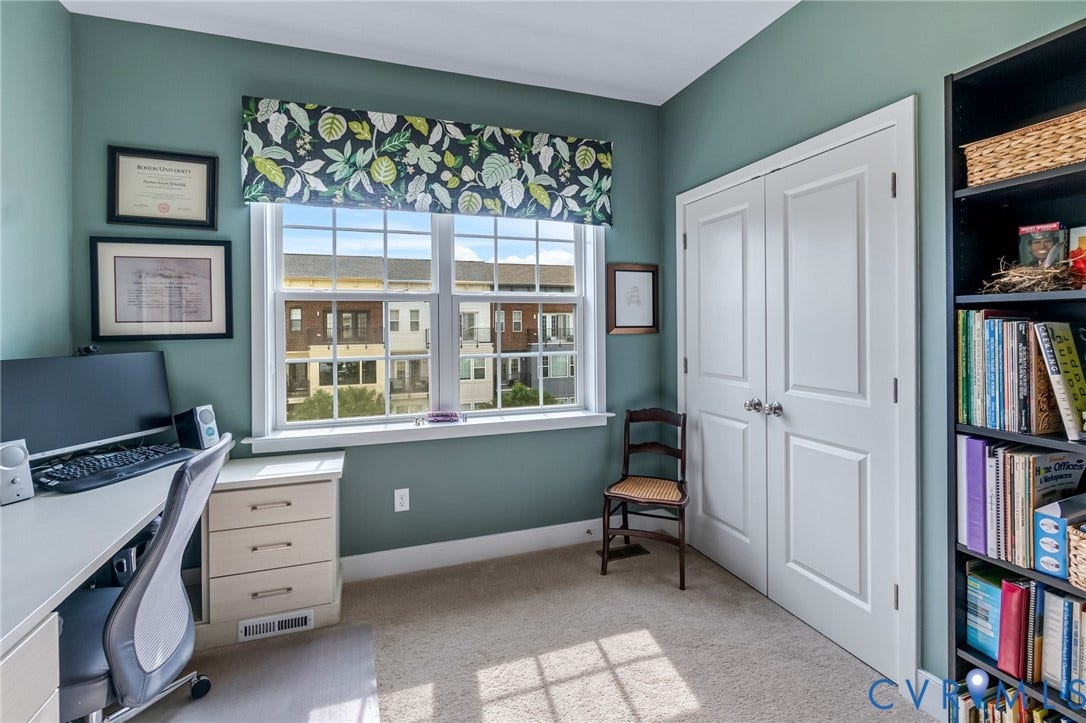 Large double closet in bedroom 3. All of the closets have lighting,
