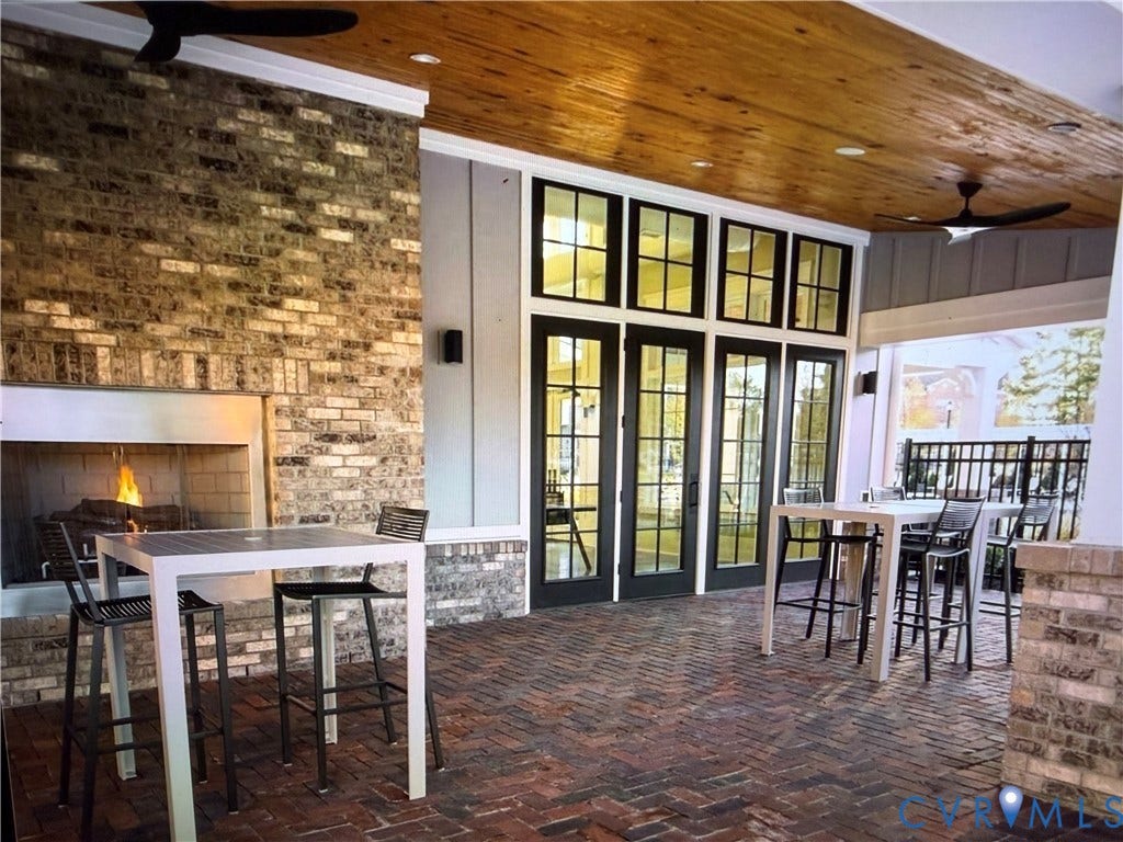 Outdoor fireplace /patio area off the clubhouse