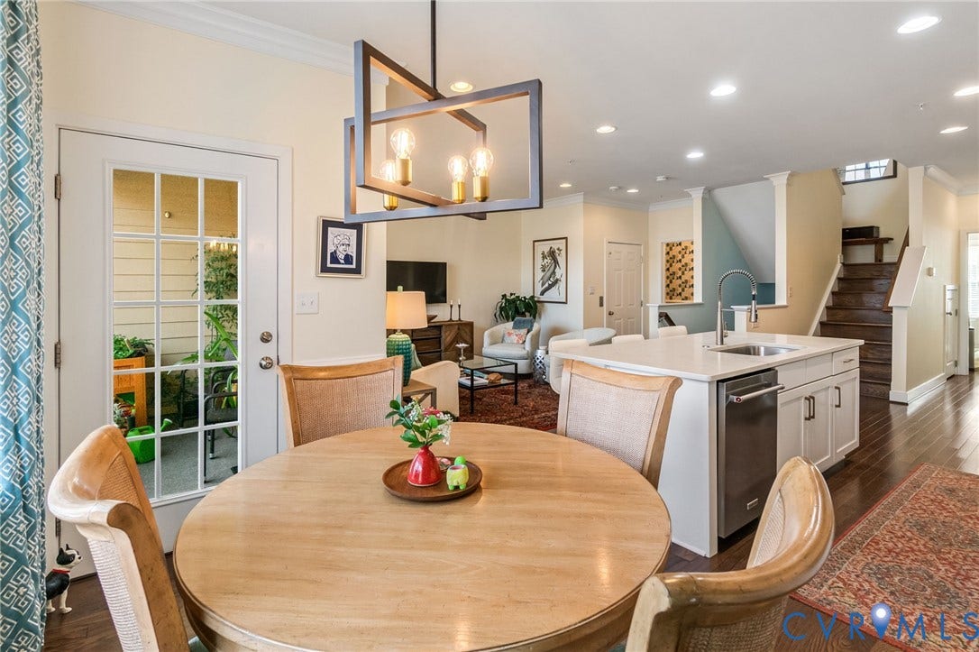Off the kitchen is a comfortable dining area with a door to the back deck.