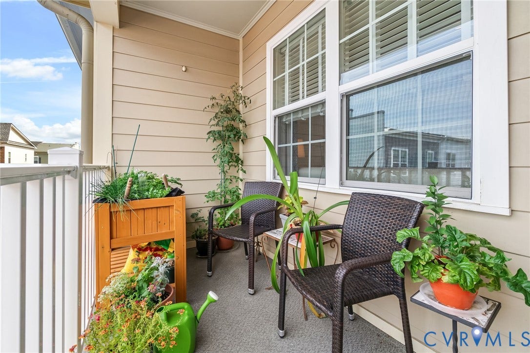 Back balcony is enough room for an herb garden