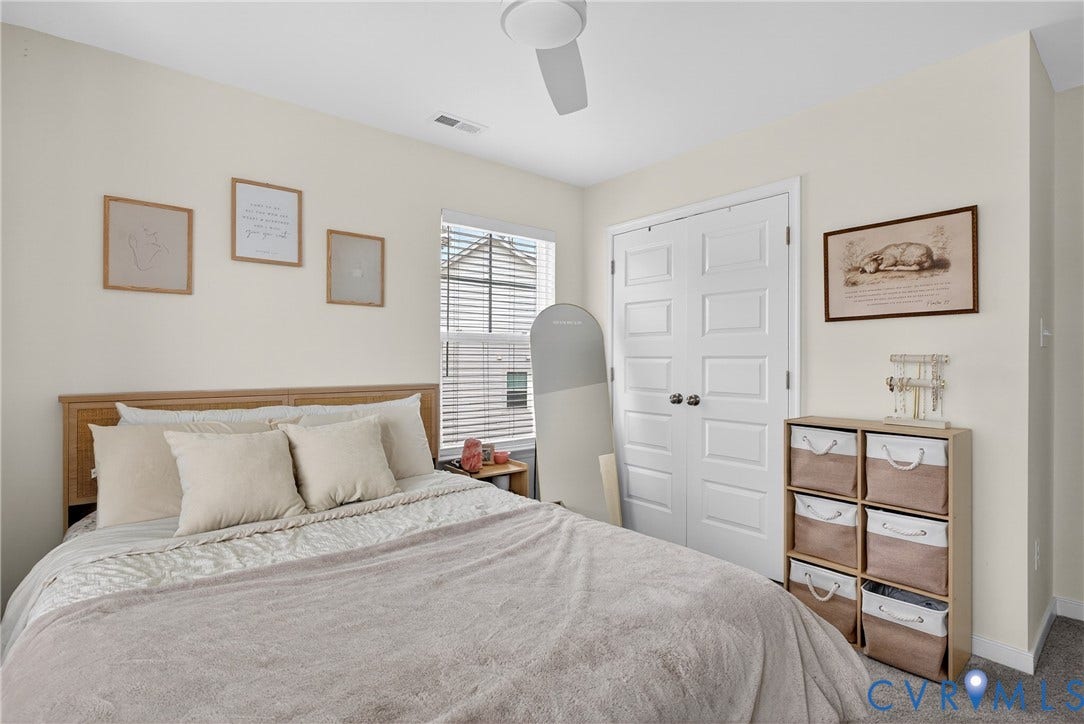 3700 Irby Pond Drive, Midlothian, VA 23112 Recessed lighting, ceiling fan, carpet flooring, and a window with blinds
