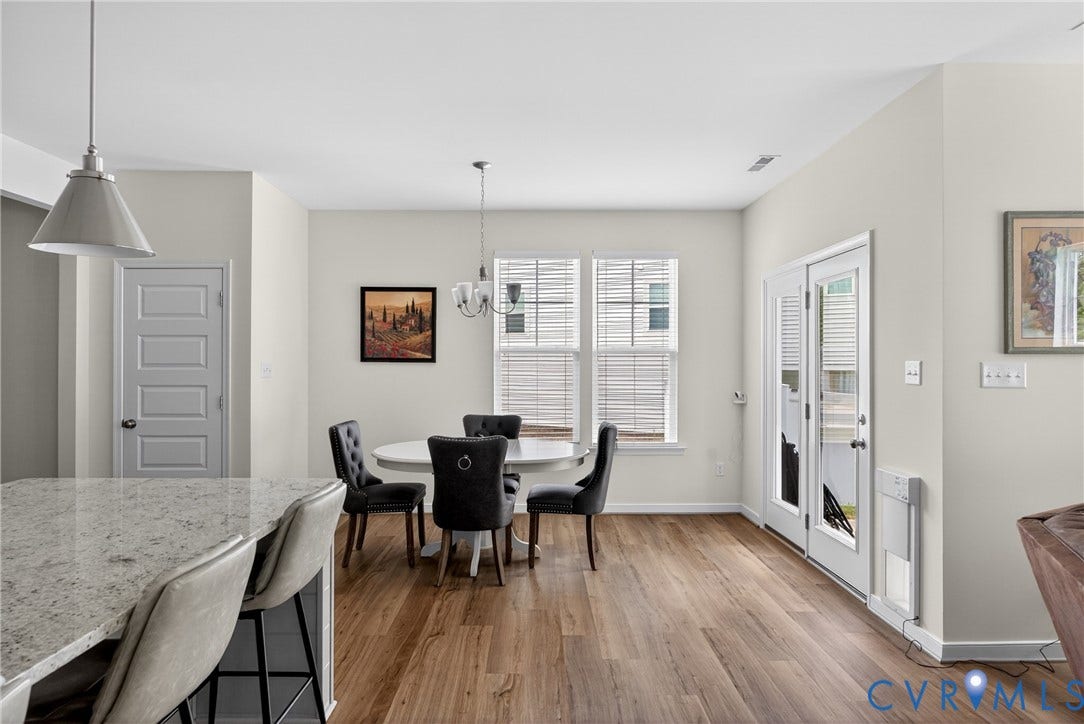 3700 Irby Pond Drive, Midlothian, VA 23112 Wood-finish flooring throughout, complemented by a dual window with blinds, and double glass-paneled doors
