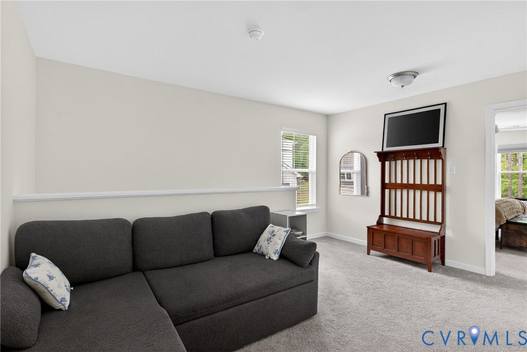 3700 Irby Pond Drive, Midlothian, VA 23112 Carpeted loft area with light-colored walls and a window featuring blinds