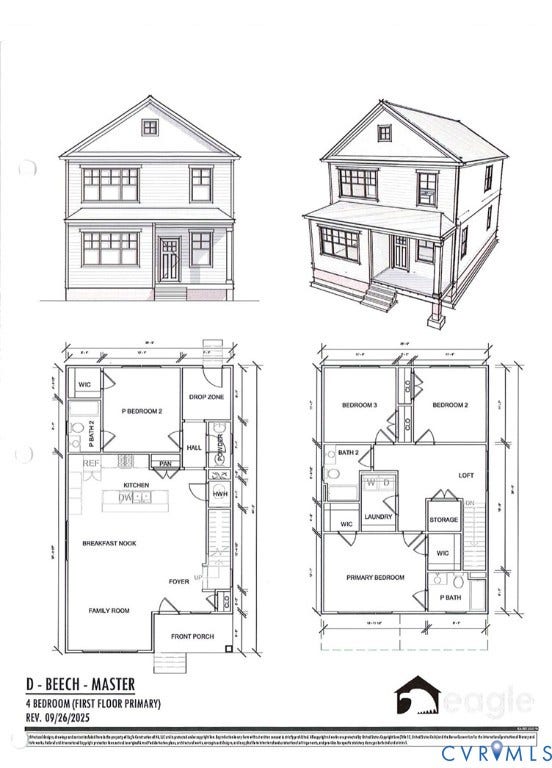 2244 Bumblebee Alley, #15, Richmond, VA 23222 4-bedroom Floor plan
