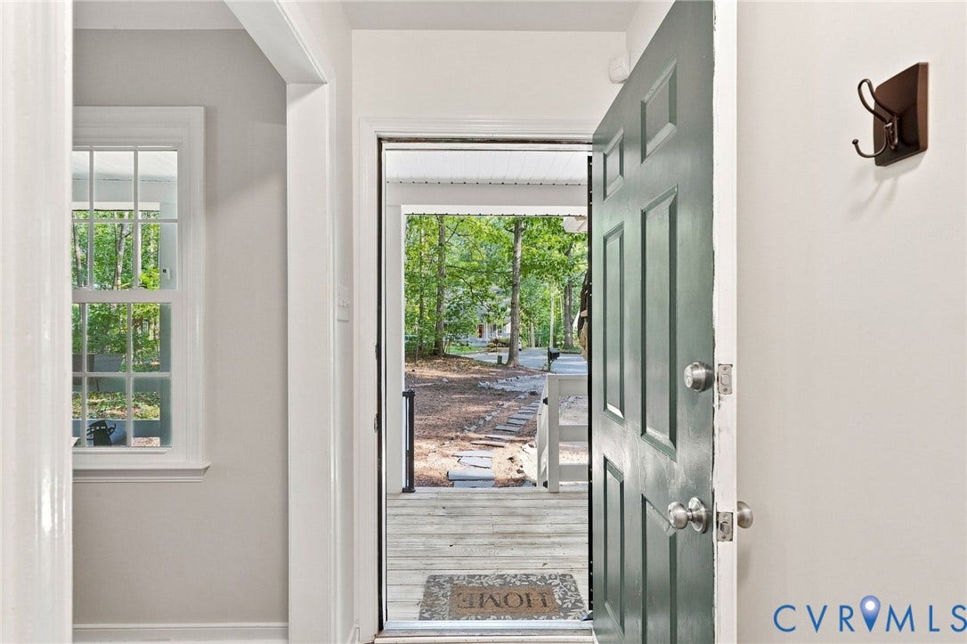 13700 Carriage Creek Place, Chesterfield, VA 23112 Entryway featuring a paneled door, wood-finish porch, and window with muntins