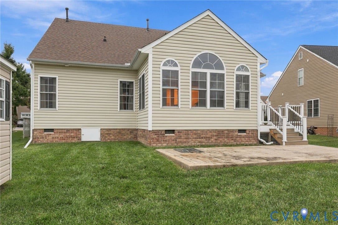 9619 Redwick Drive, Matoaca, Chesterfield, VA 23112 Light-colored siding exterior with a shingled roof