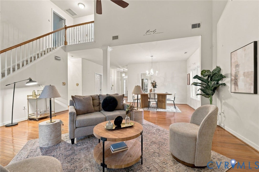 9619 Redwick Drive, Matoaca, Chesterfield, VA 23112 Hardwood flooring, vaulted ceilings, and an open-concept layout
