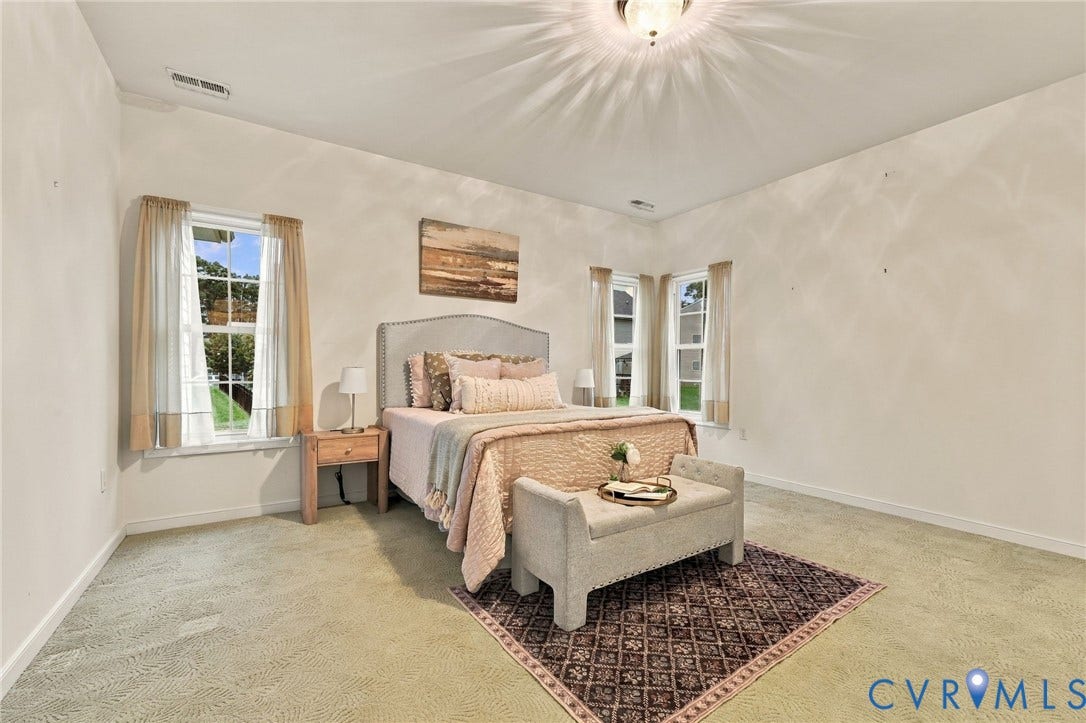 9619 Redwick Drive, Matoaca, Chesterfield, VA 23112 Neutral-toned walls complement plush carpeting
