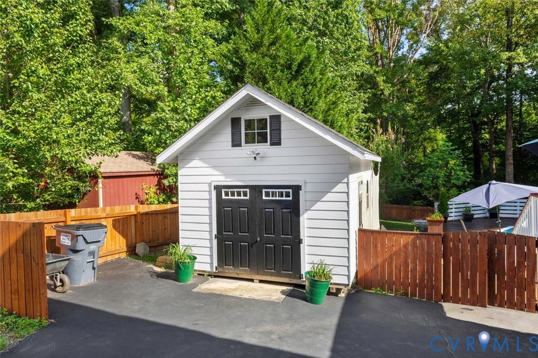 13911 Deer Thicket Lane, Midlothian, VA 23112 Detached oversized shed that matches home complete with electricity