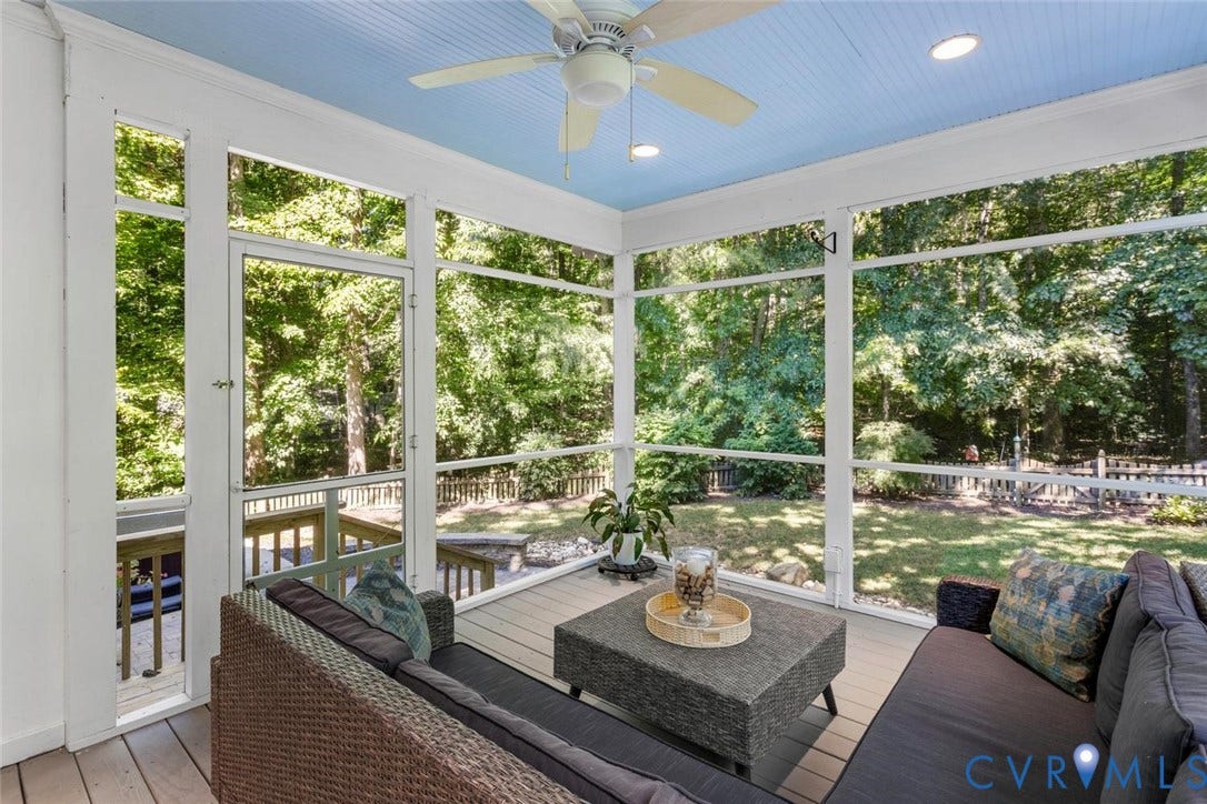 Relax on the screened porch