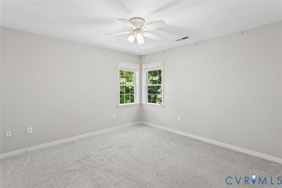 Bedroom 3 ceiling fan, new carpet and paint