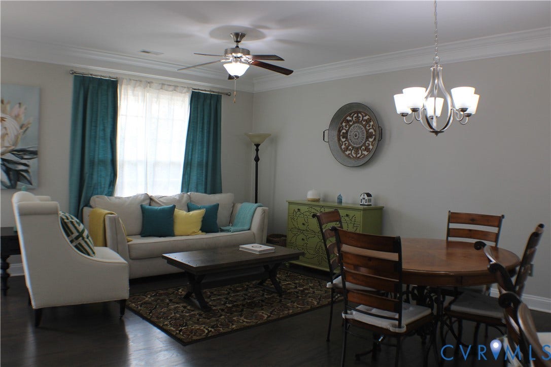 7016 Hawser Lane, Watermark, North Chesterfield, VA 23234 Expansive, & stunning great room w/ hardwood floors, 9, ceilings, crown molding! Open to the chef kitchen and dining area!