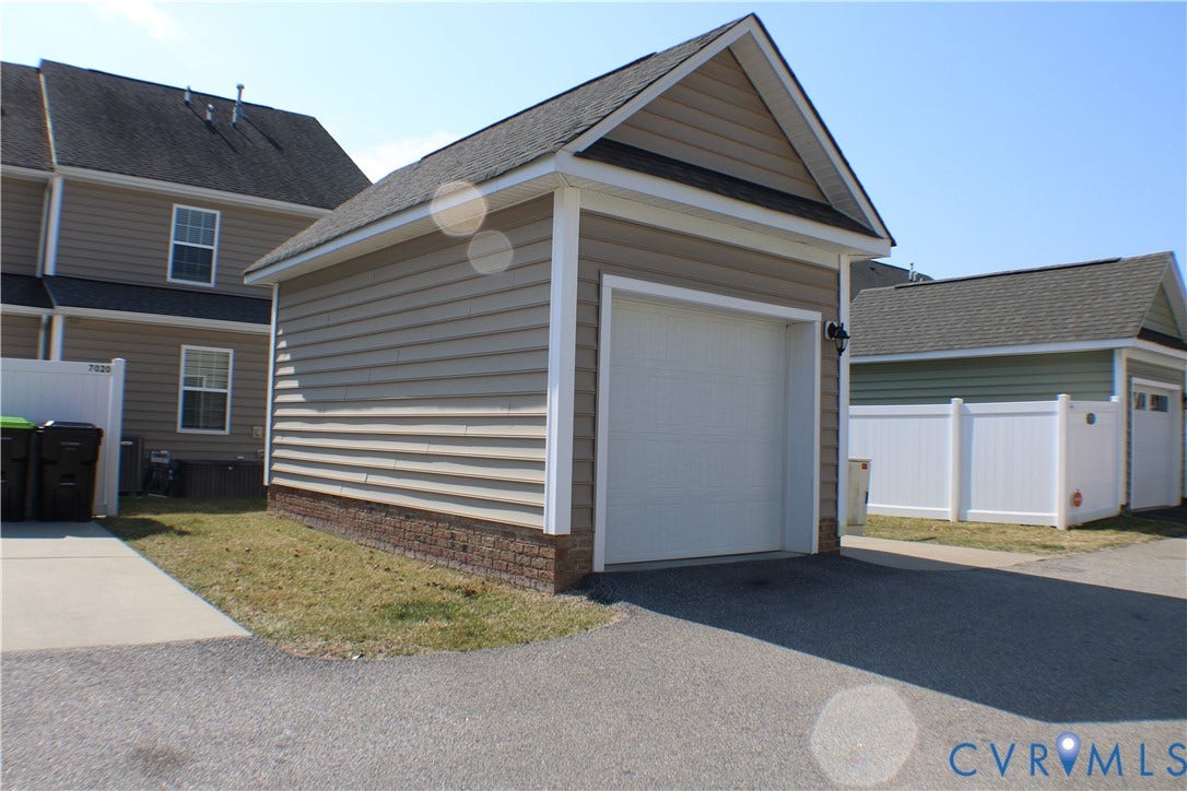 7016 Hawser Lane, Watermark, North Chesterfield, VA 23234 Detached one car garage & separate driveway for parking!