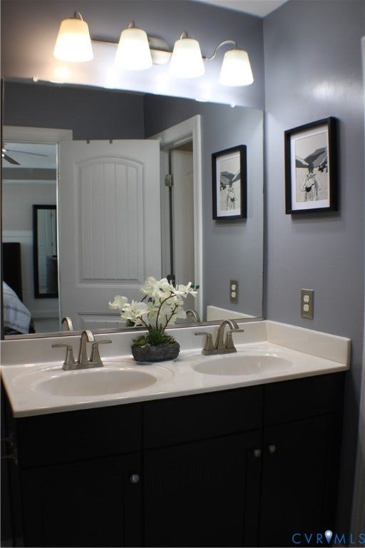 7016 Hawser Lane, Watermark, North Chesterfield, VA 23234 Primary bath w/ ceramic tile shower, ceramic tile flooring & double vanity!