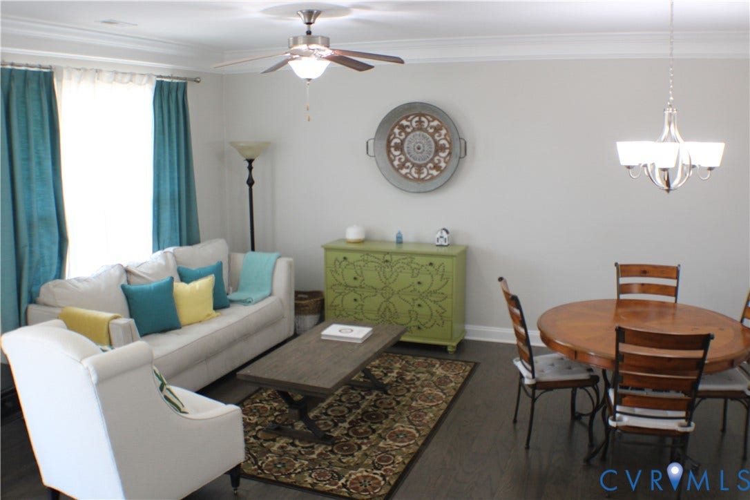 7016 Hawser Lane, Watermark, North Chesterfield, VA 23234 Expansive, & stunning great room w/ hardwood floors, 9, ceilings, crown molding! Open to the chef kitchen and dining area!