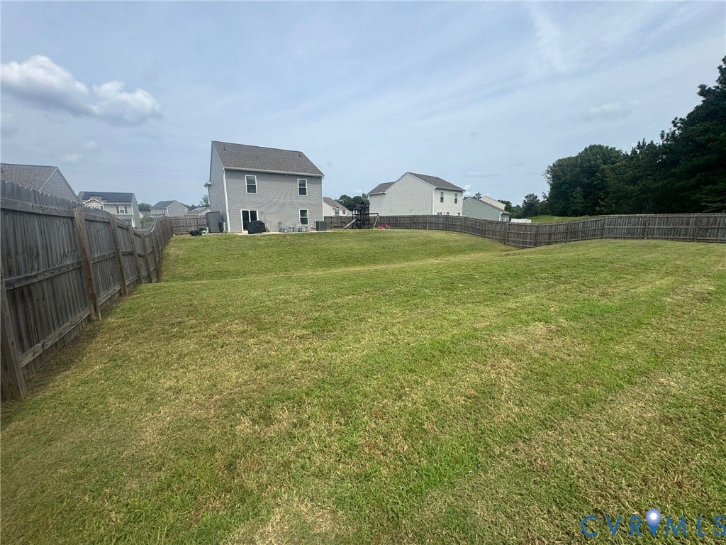 Fenced backyard