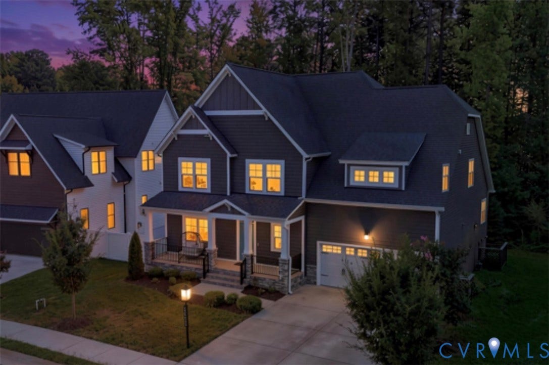 10963 Little Five Loop, Henrico, VA 23059 Craftsman-style exterior with dark siding, stone accents, and a covered porch