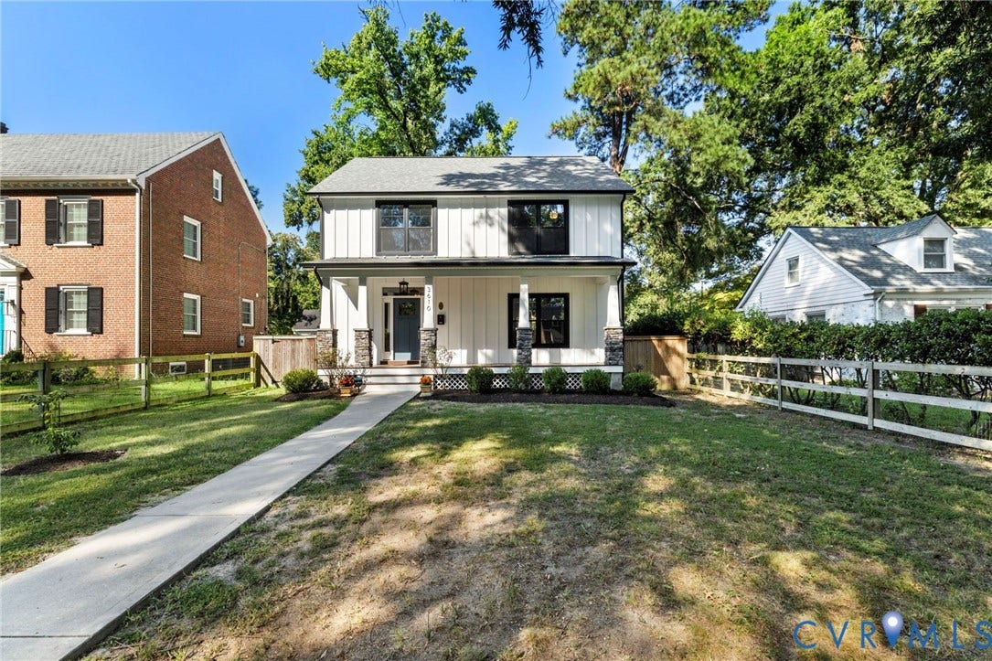 3610 Montrose Avenue, Northside, Richmond, VA 23222 White board and batten exterior with dark trim windows