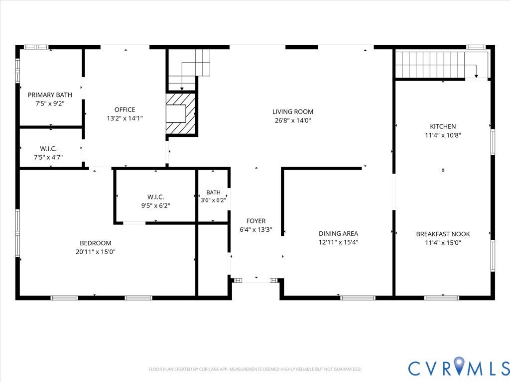 Floor plan was created by CubiCasa App. Measurements deemed highly reliable but not guaranteed.