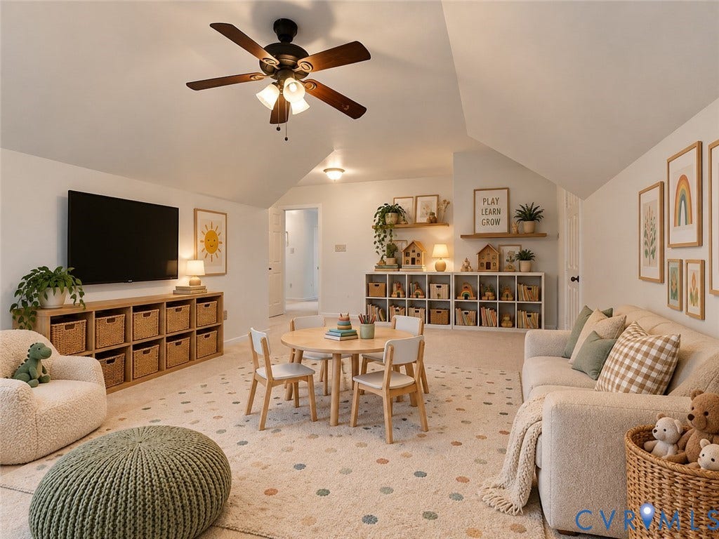 14812 Flour Mill Court, Flour Mill, Chesterfield, VA 23112 Bedroom 5 Virtually Staged as Play Room