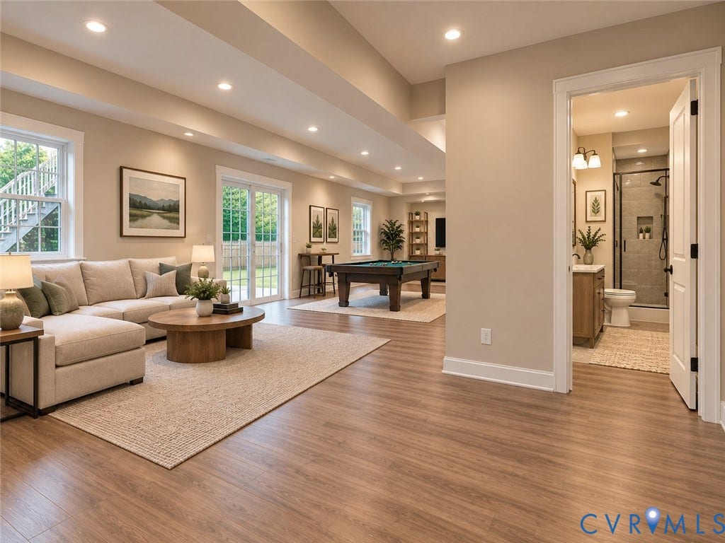 14812 Flour Mill Court, Flour Mill, Chesterfield, VA 23112 Conceptual Rendering Basement Shown Finished